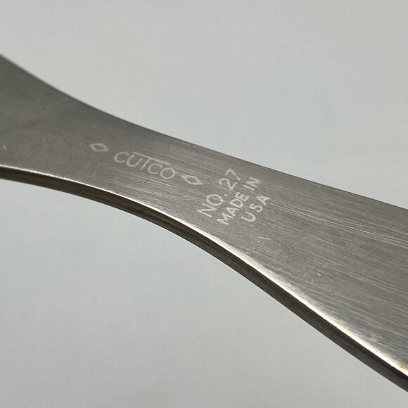 Vintage Cutco No 27 Meat‎ Fork Brown Marbled Handle Grill Serving Utensil USA - Picture 2 of 11